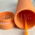 Tasses en plastique réutilisables de 16 oz de gobelet en plastique acrylique à double mur avec couvercles et pailles